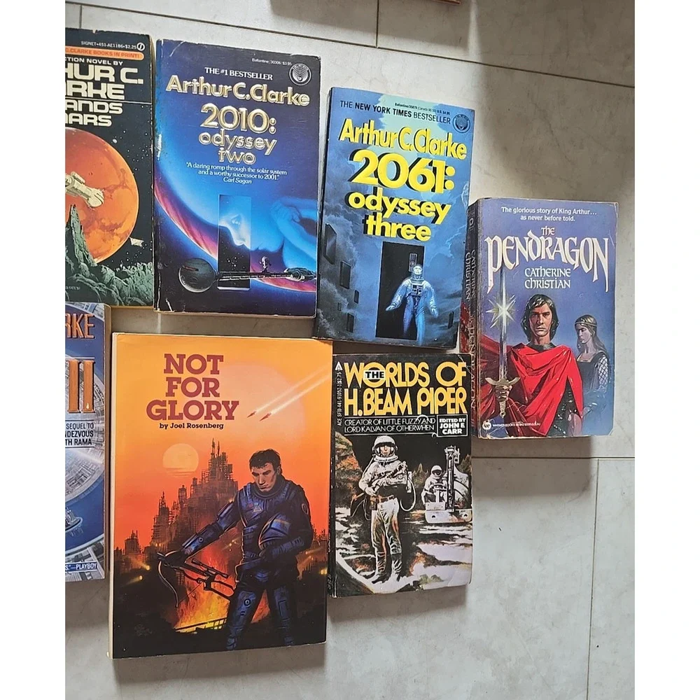 Lot of 7 Vintage Arthur C. Clarke Space Fantasy Science‎ Fiction Paperback Books